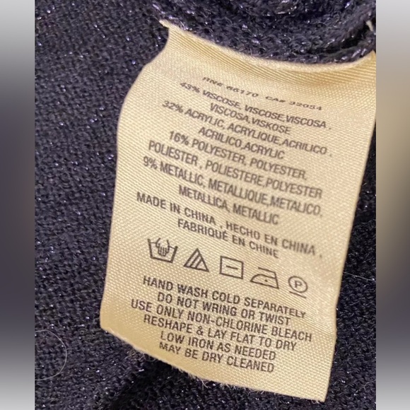 Anthropologie Moth Women’s Sweater Blue Metallic Asymmetrical Hem Size S - Picture 6 of 7